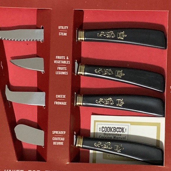 NIB Vintage 50’s / 60’s Woodlyn Crown Sheffield Happy Hostess Knife Set - Picture 3 of 14